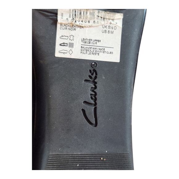 Clarks collection Everlay Luna womens sz 8 black leather comfort shoe strap - Picture 7 of 13